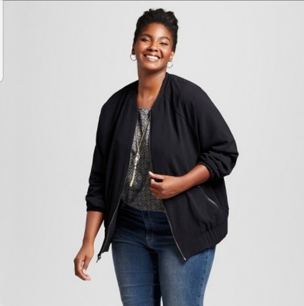 Ava & Viv Black Bomber Jacket Sz. 2X